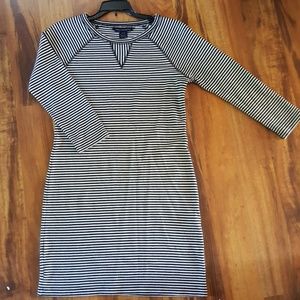 Stretchy,  striped shirt dress, 3/4 sleeve